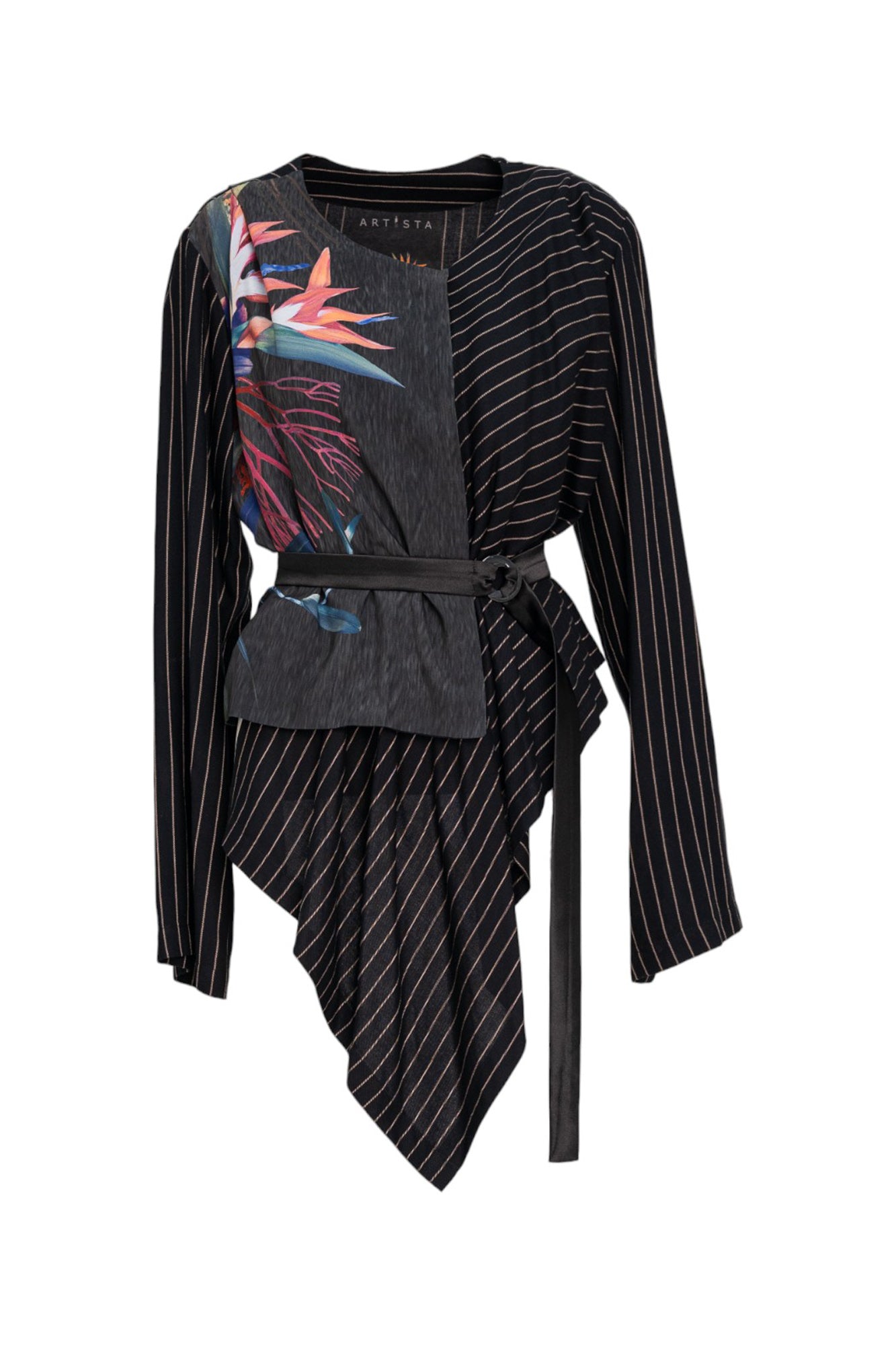 Asymmetric blouse with unique floral print