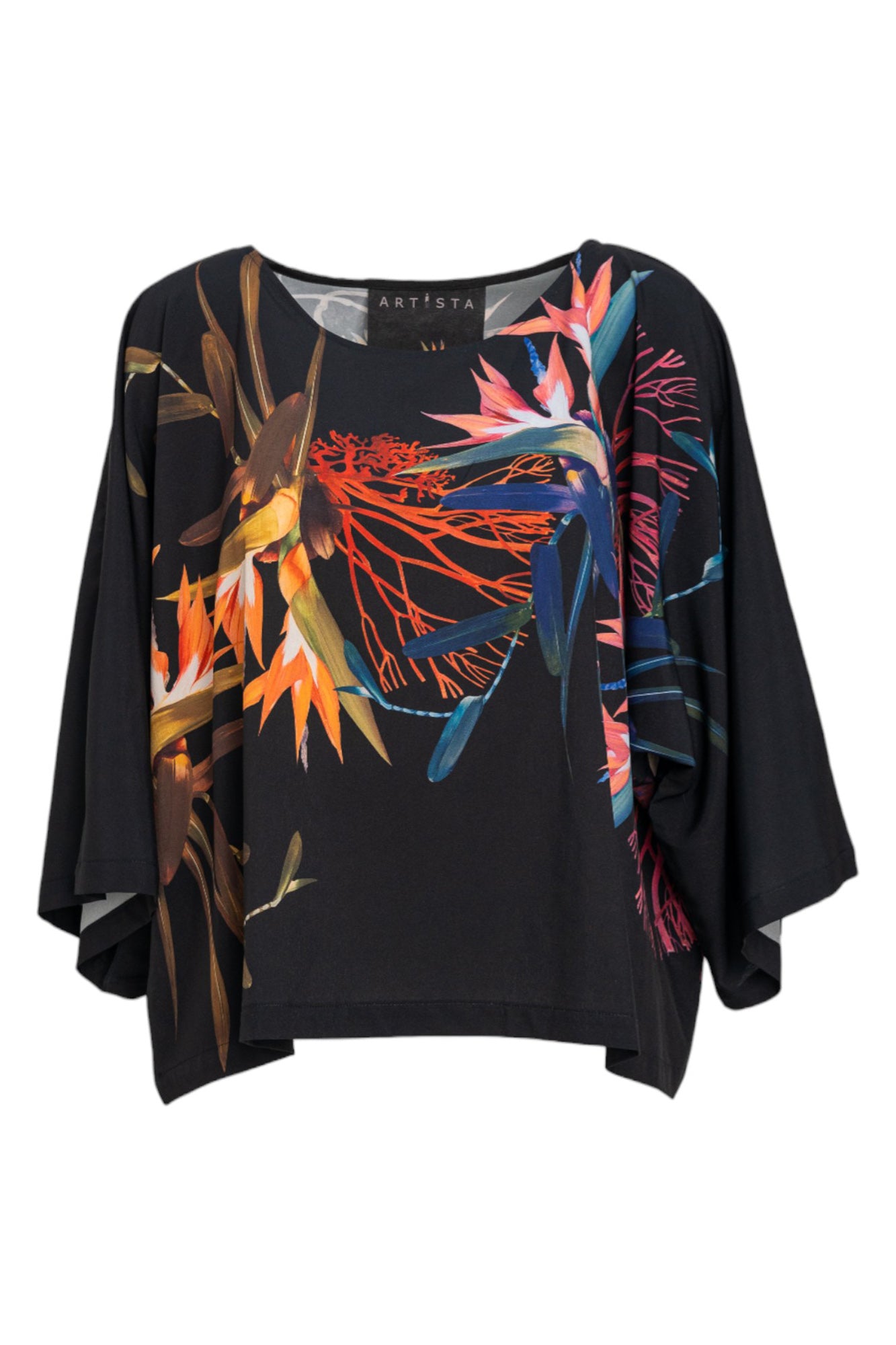 Loose fit blouse with boat neck
