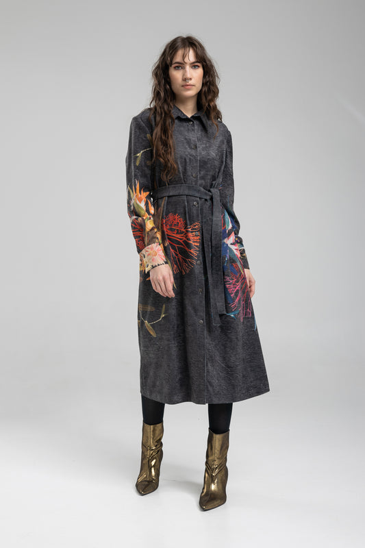 Corduroy Shirt Dress with button down closure
