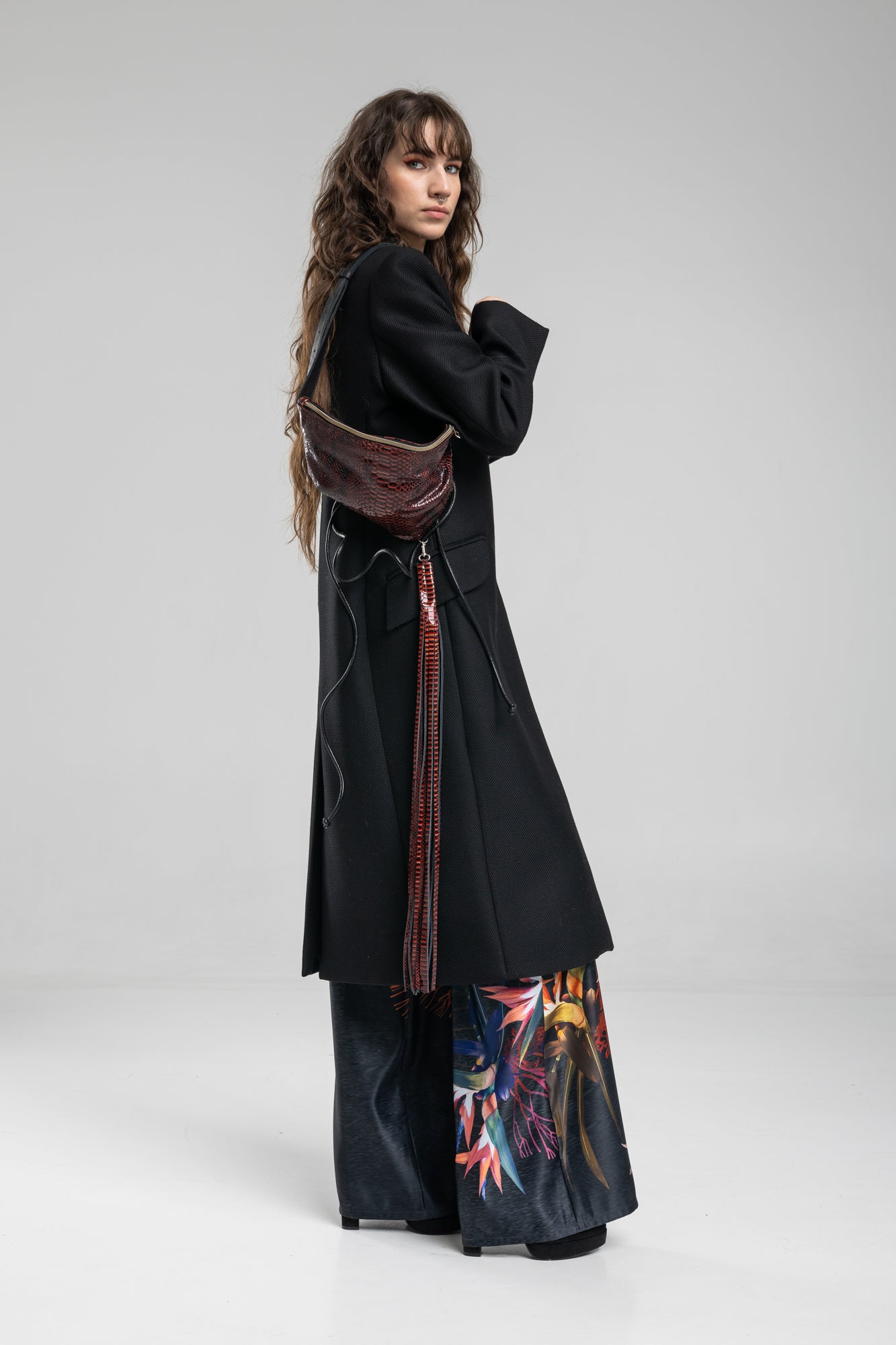 straight cut black classic coat