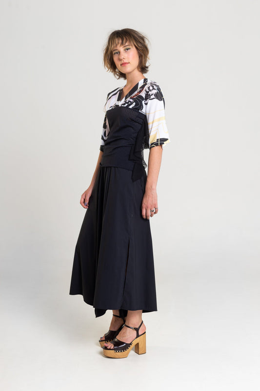 printed kimono like top with frills artista budapest