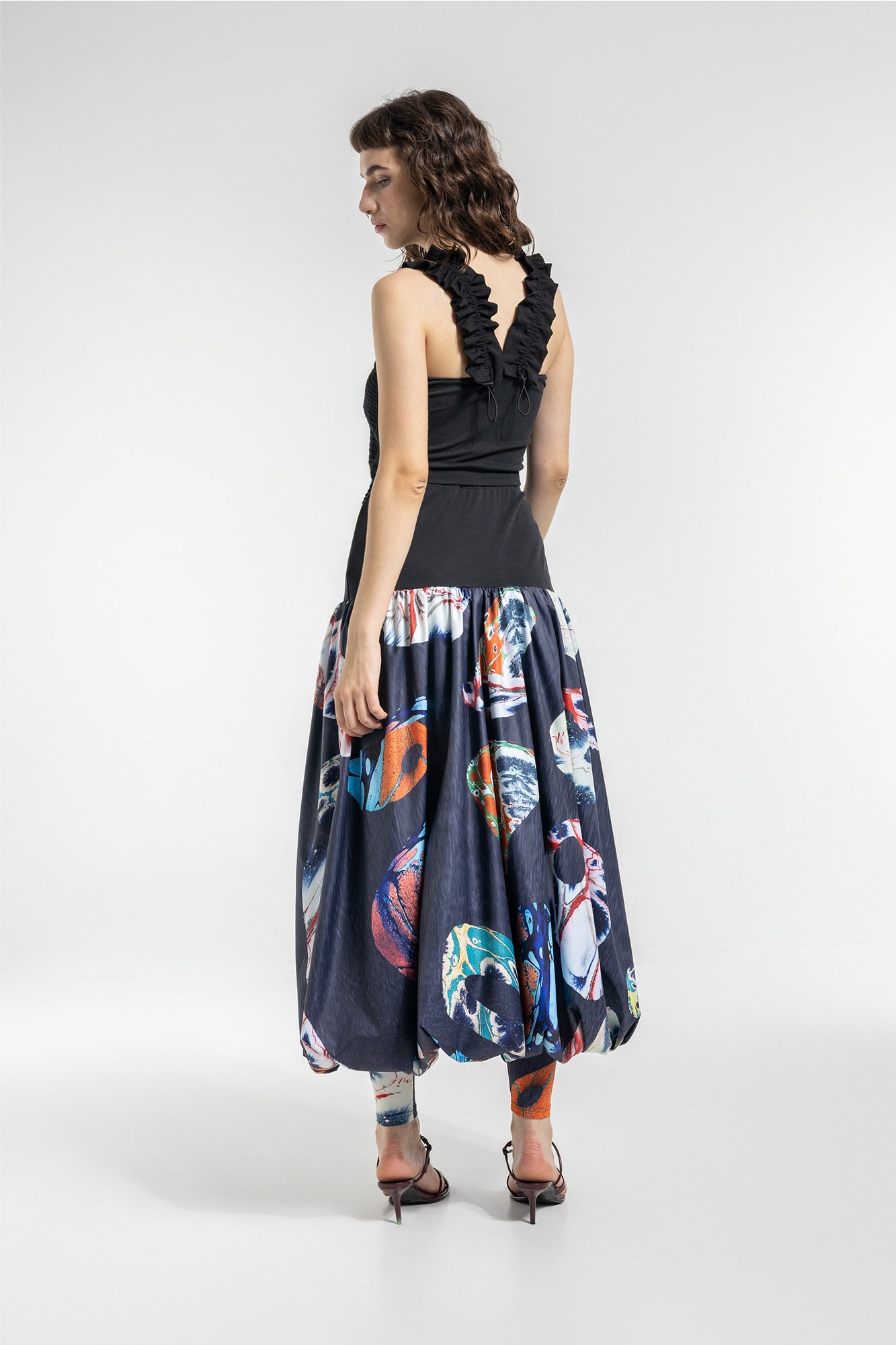 slim printed elastic leggings