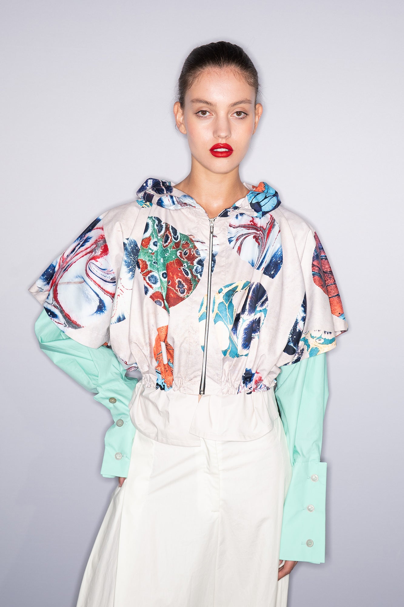 Clearwater Cropped Zipped Jacket at the backstage of BCEFW