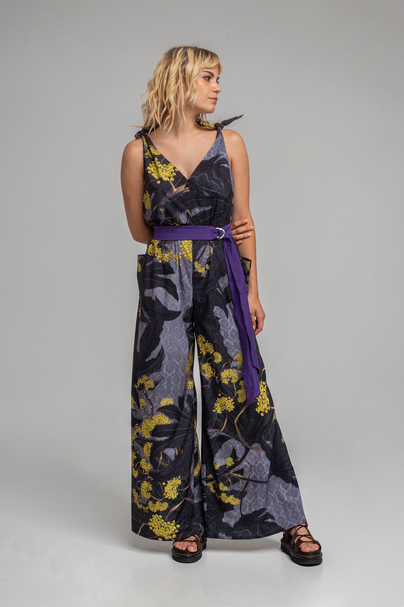unique printed palazzo leg jumpsuit artista budapest