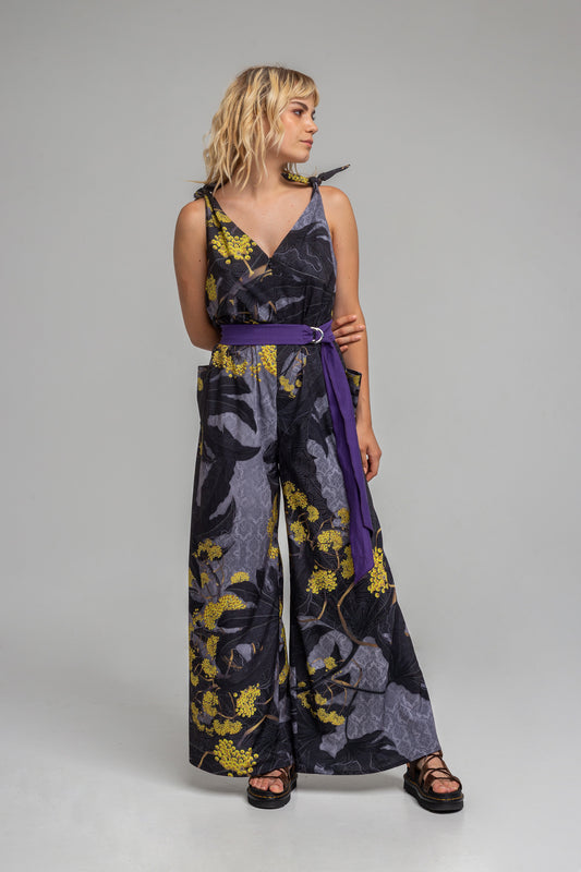 unique printed palazzo leg jumpsuit artista budapest