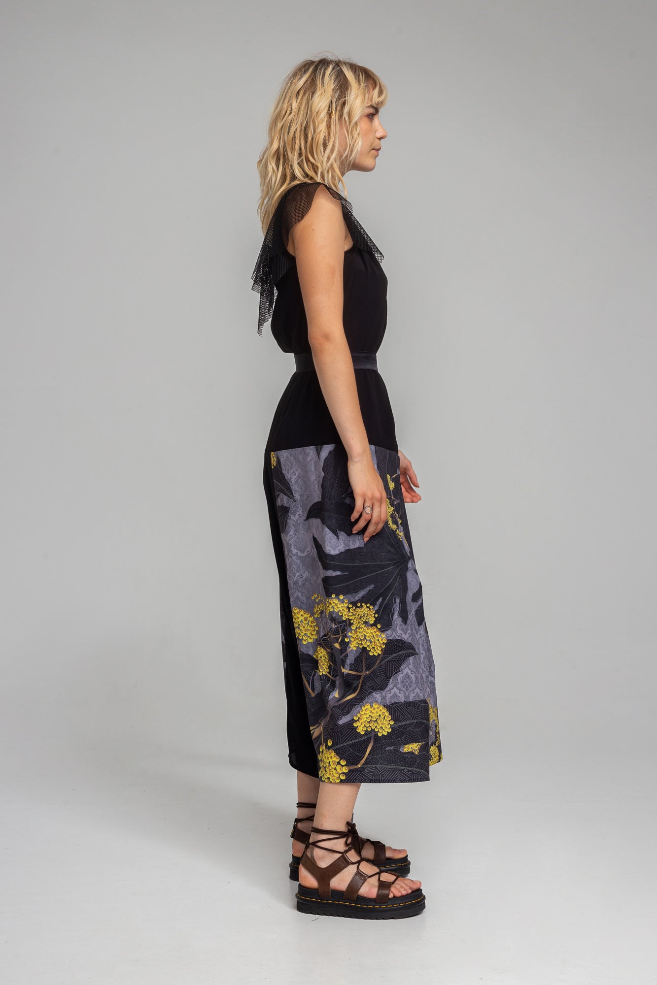 vibrant floral printed maxi dress artista budapest