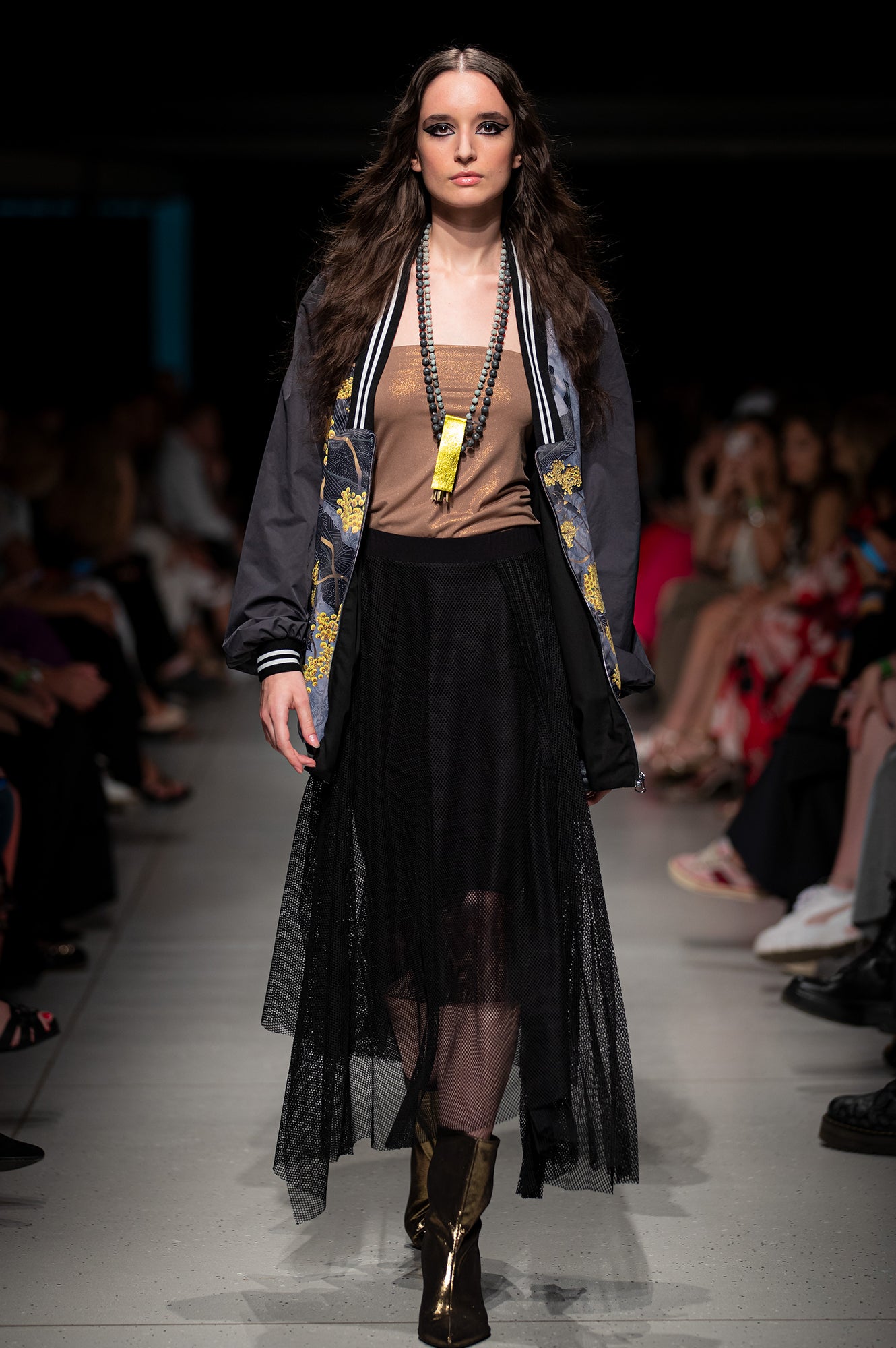 Diana V-neck elongated bomber jacket at Budapest Central European Fashion Week