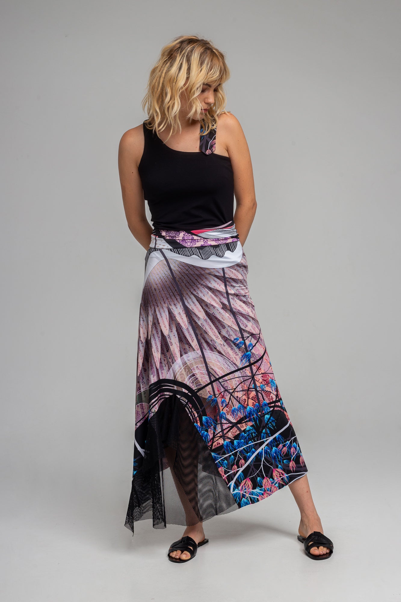 tank top with asymmetric shoulder straps artista budapest