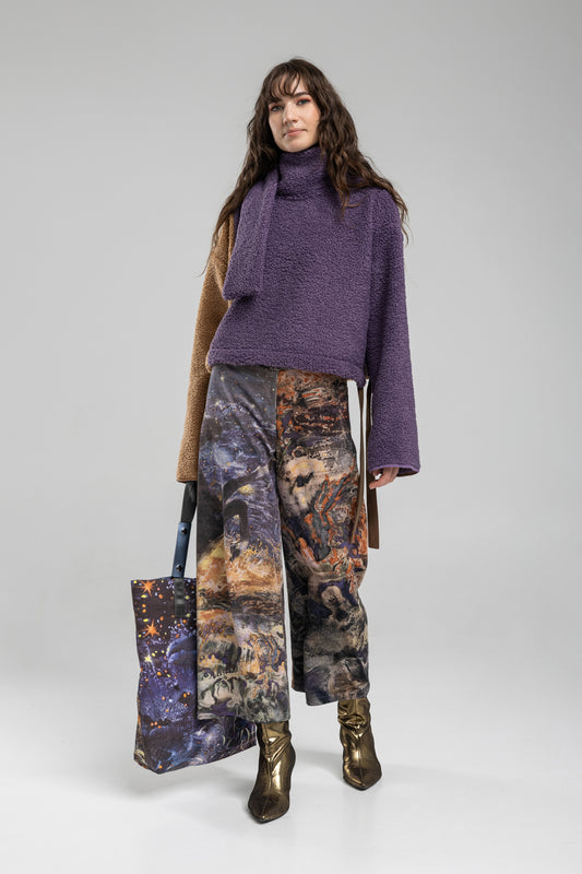 Ankle-length wide leg cut pants