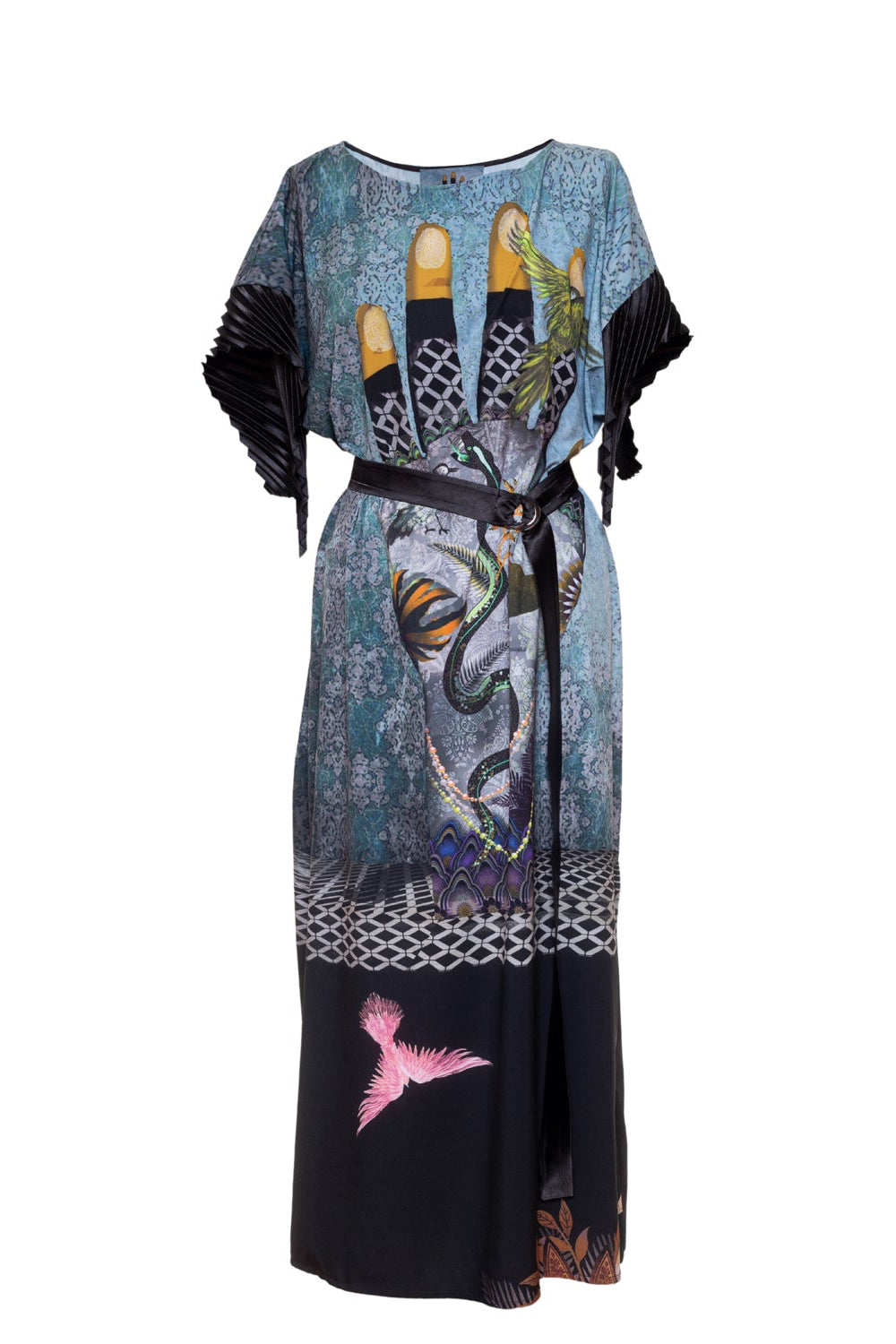 maxi dress with extensive unique print