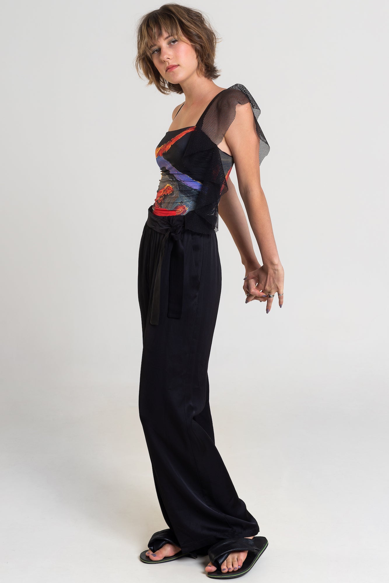 viscose pants with elastic waist artista budapest