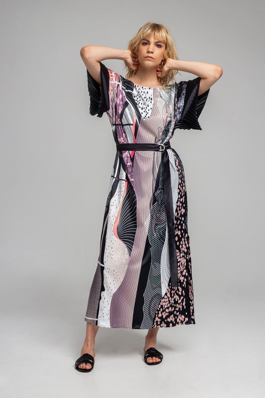 maxi dress with pleated arms artista budapest