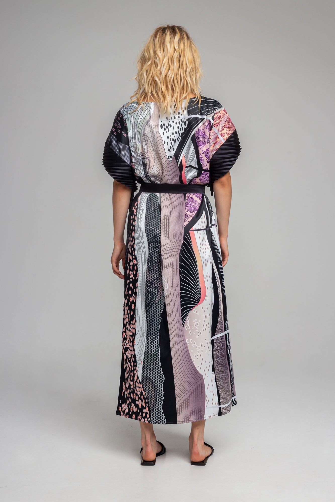 printed maxi dress silky polyester fabric artista budapest