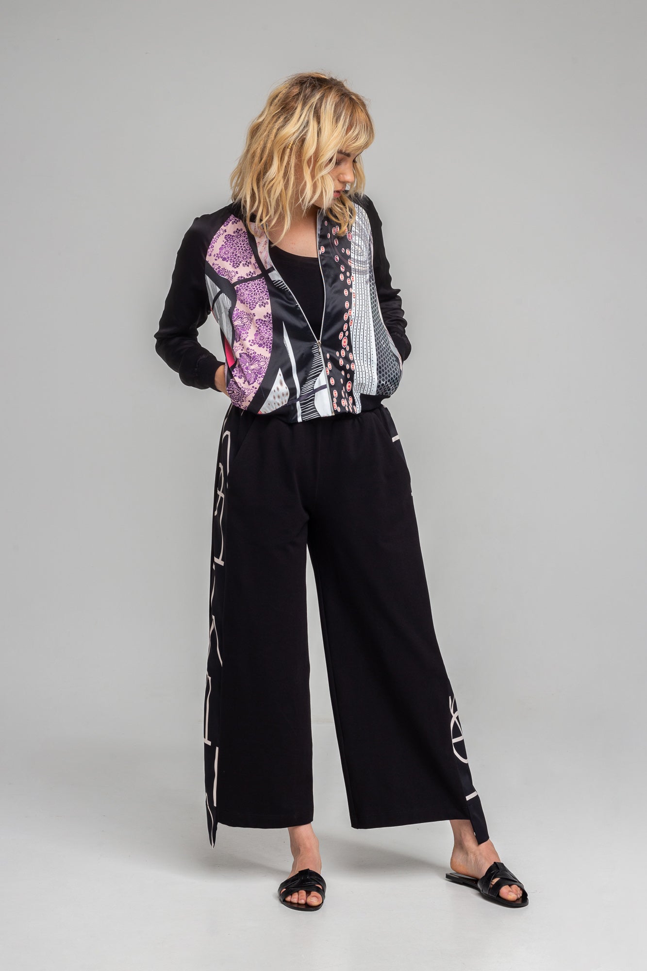 GAIA printed zipped bomber jacket