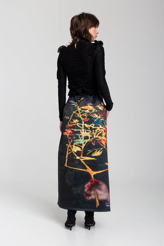 maxi unqie printed elegant skirt