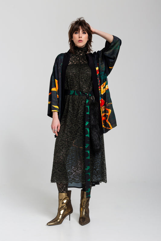 unique printed kimono