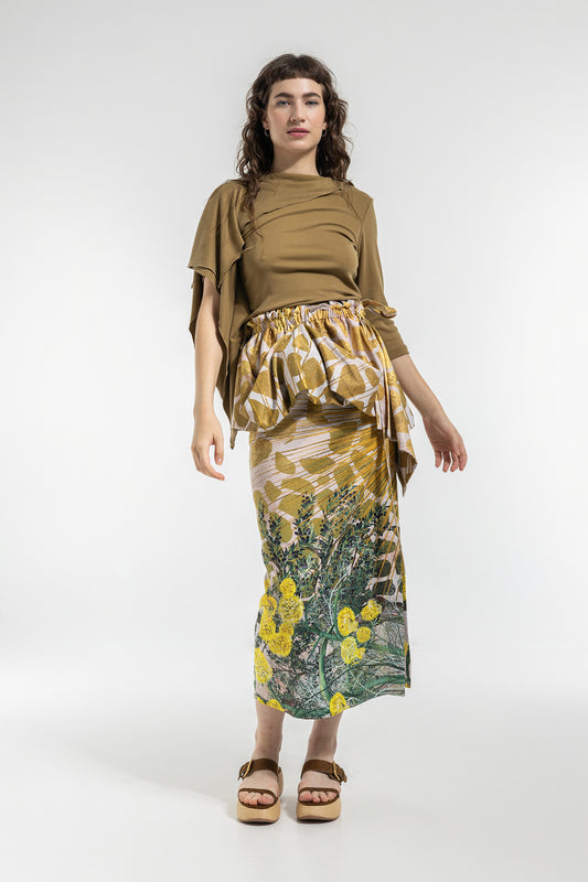 midi pencil skirt from stretchable fabric