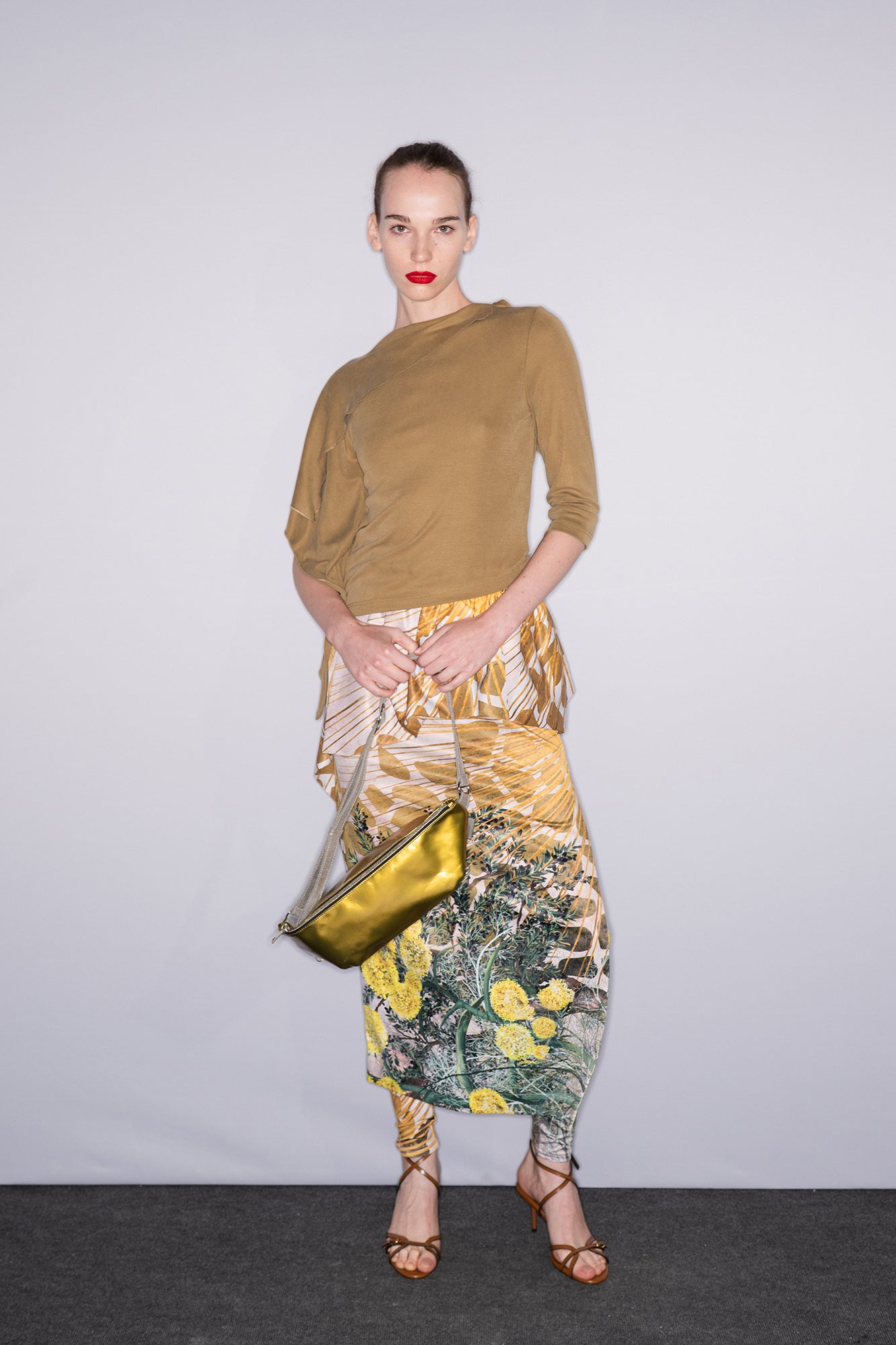 Gold Fennel Ruffled Top at BCEFW backstage