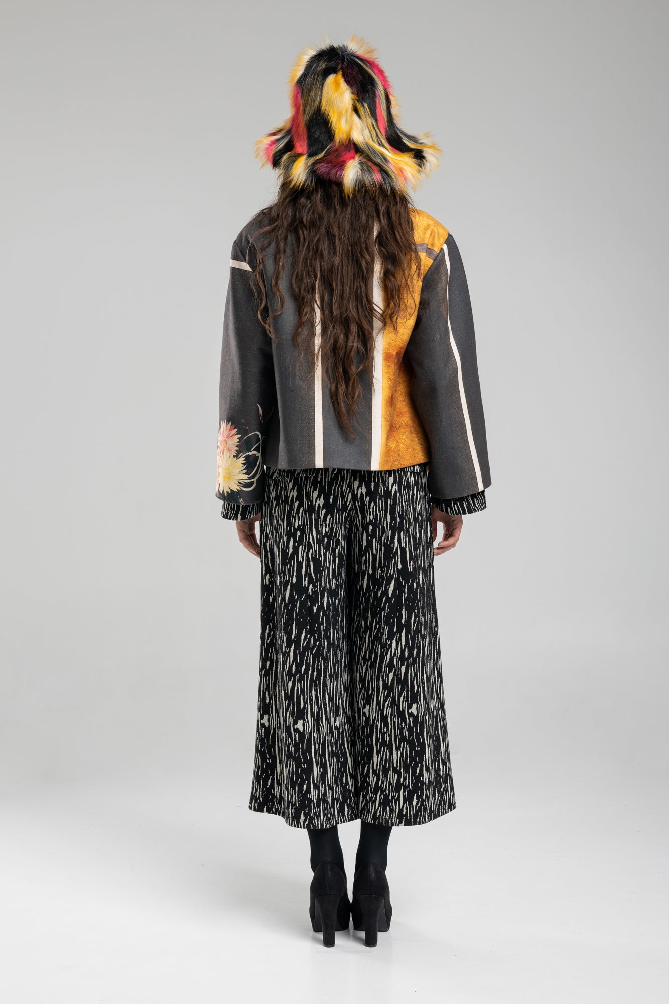Cropped Coat with unique digital print
