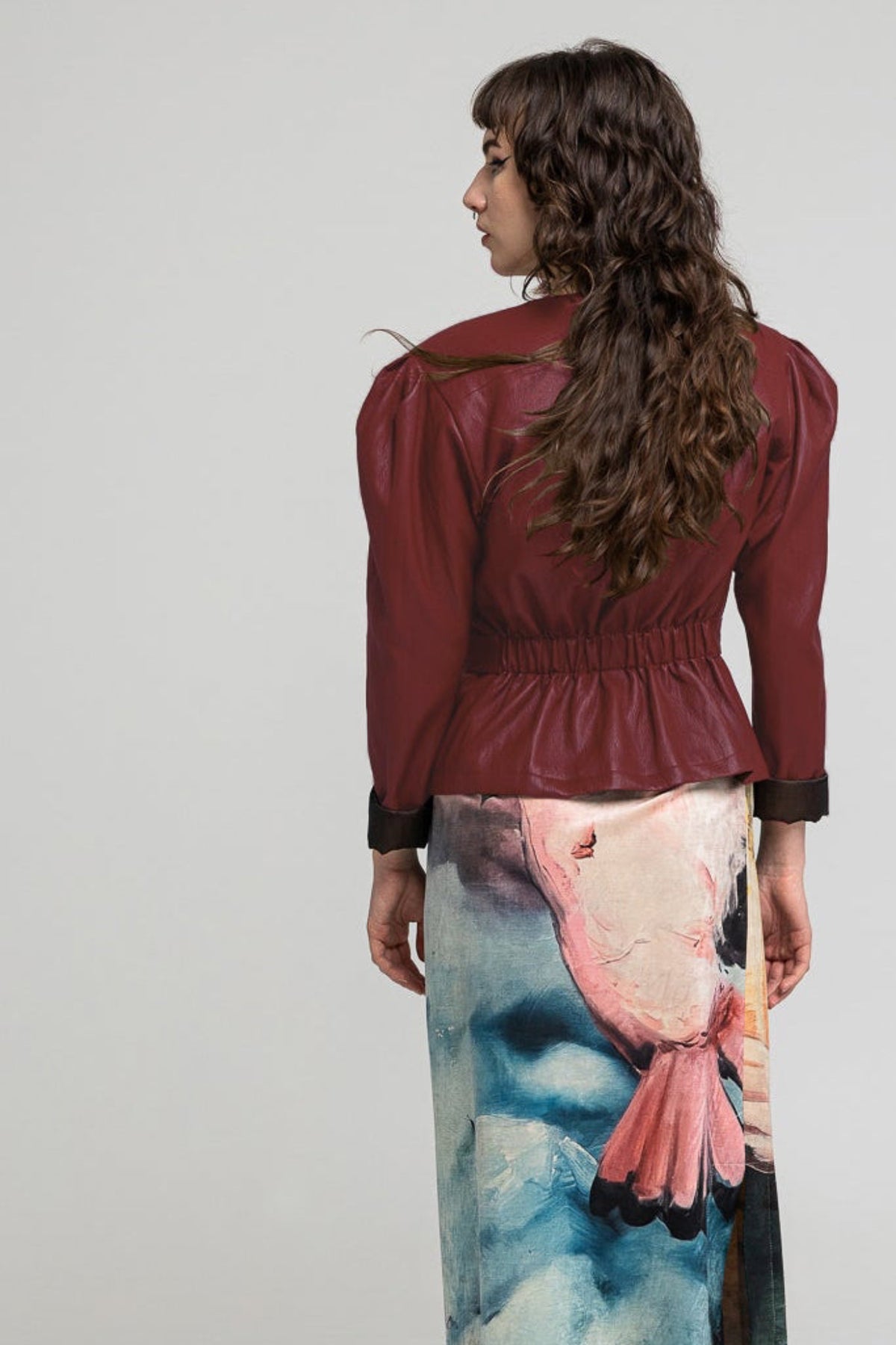 ELARA Burgundi Eco-leather jacket