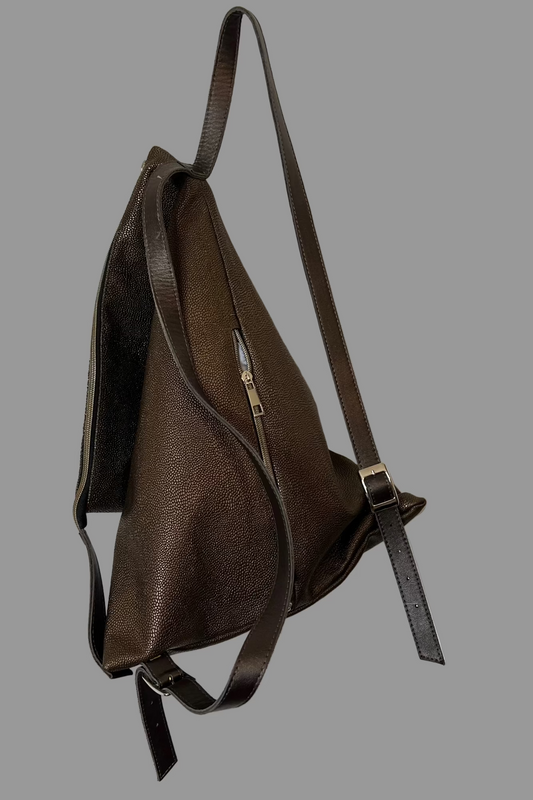 BROWN CARAMEL leather backpack