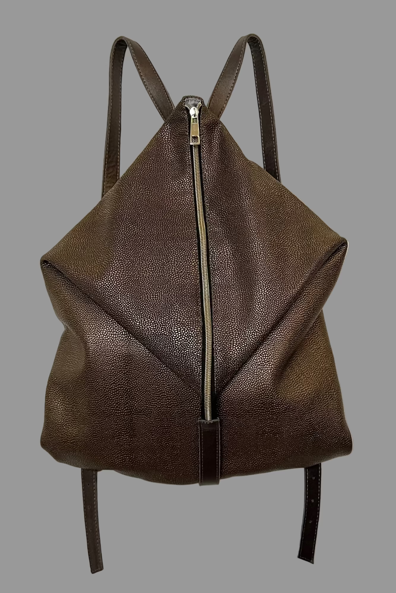 BROWN CARAMEL leather backpack