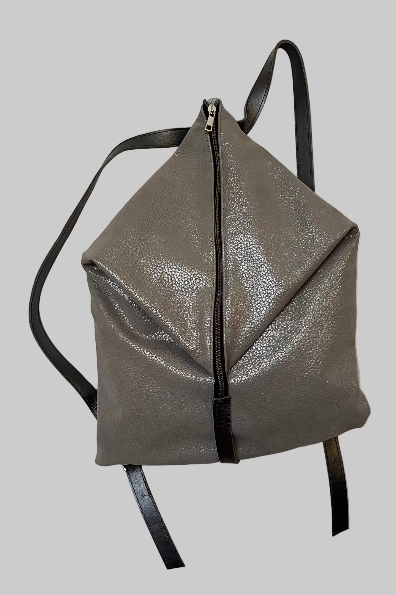 SOFT SILVER leather backpack