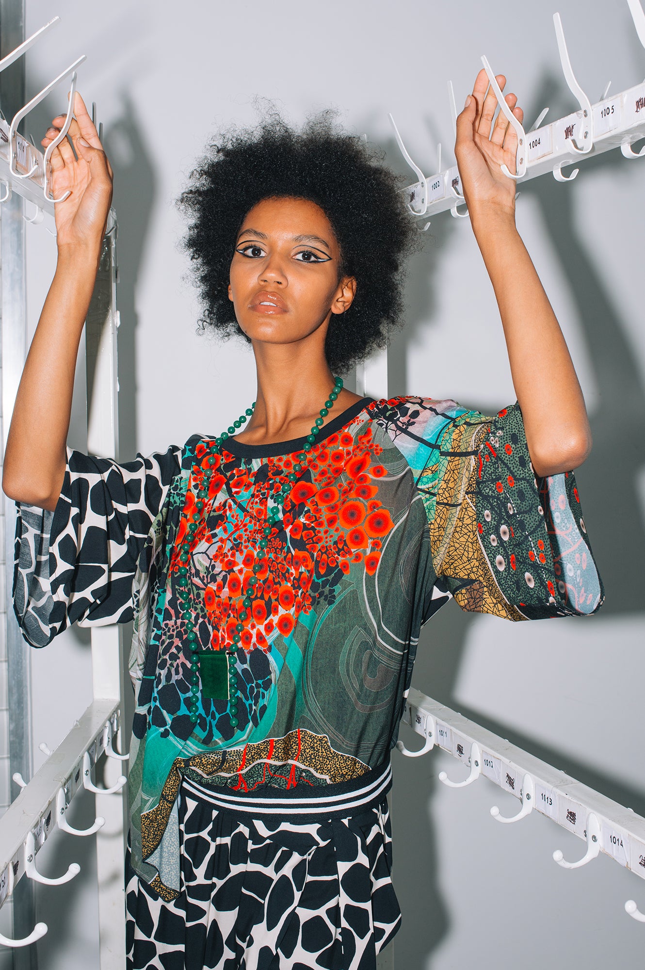 Iza printed asymmetric blouse at BCEFW Artista Budapest