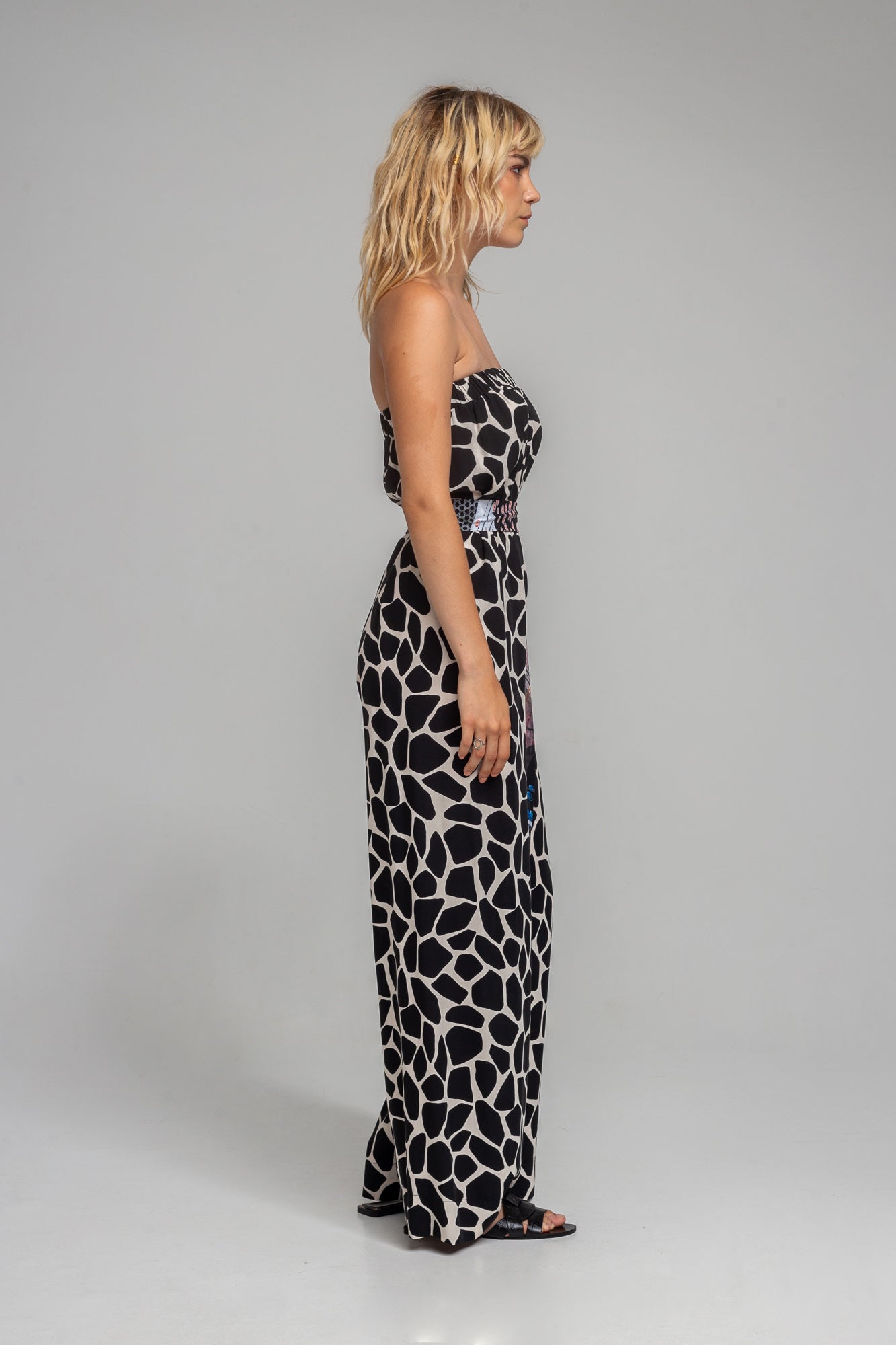 strapless elastic waist jumpsuit artista budapest