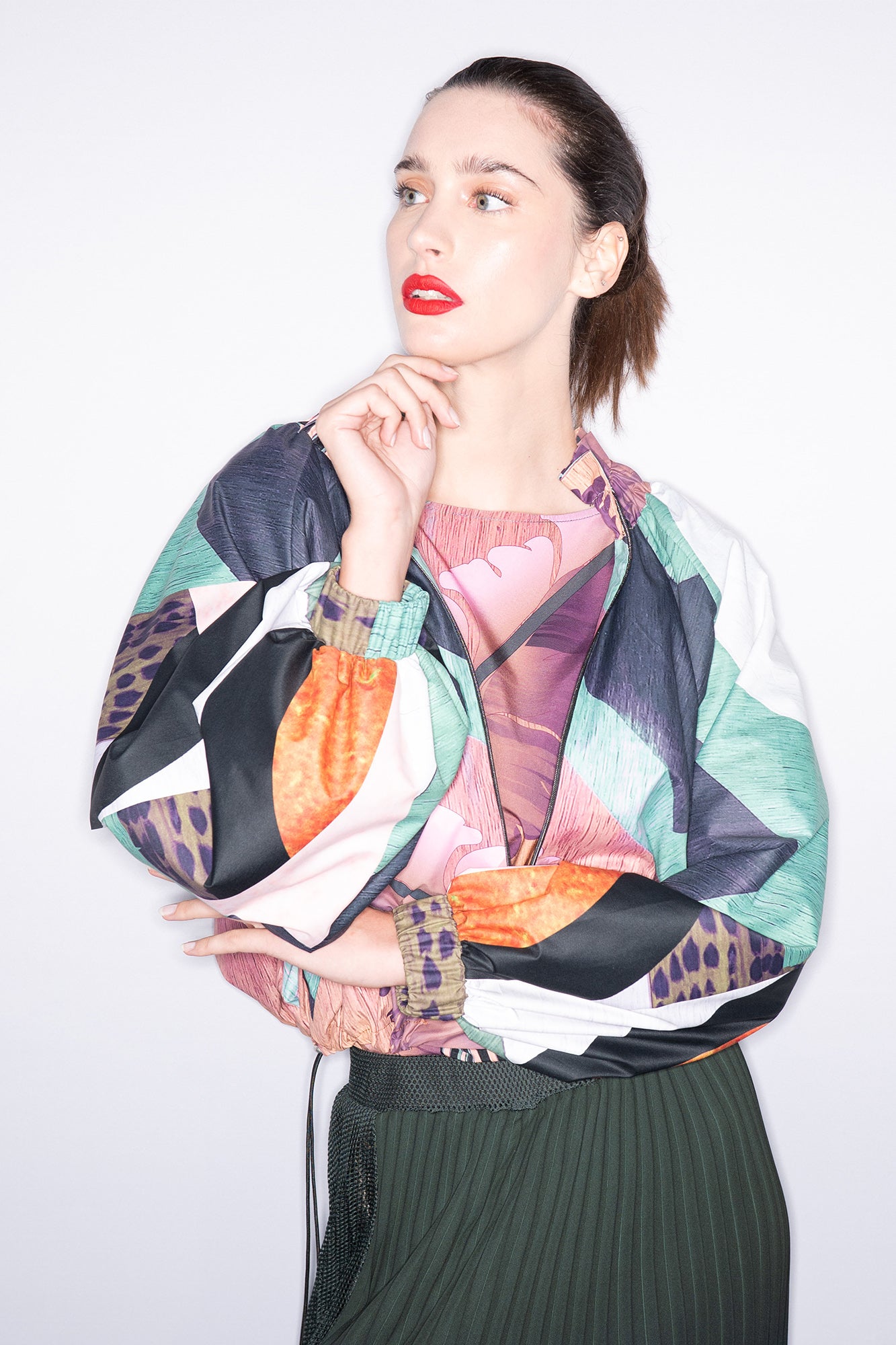 Ivy Printed Zipped Jacket bts photo from BCEFW