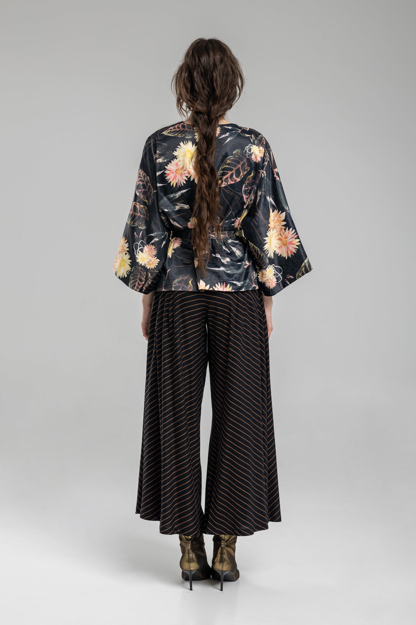 Culottes from pinstriped fabric