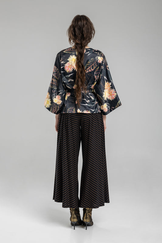 Culottes from pinstriped fabric