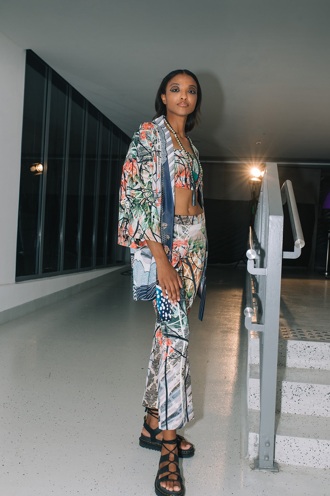 LIL printed one-size kimono