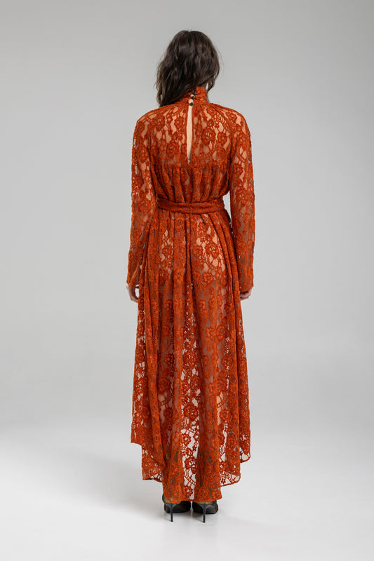 Lace Maxi Dress with cutout back