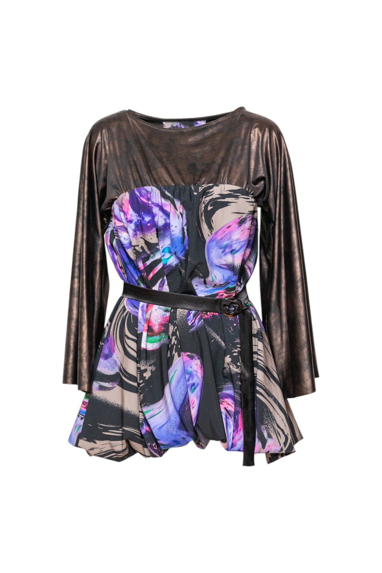 Moire Printed Mini Dress