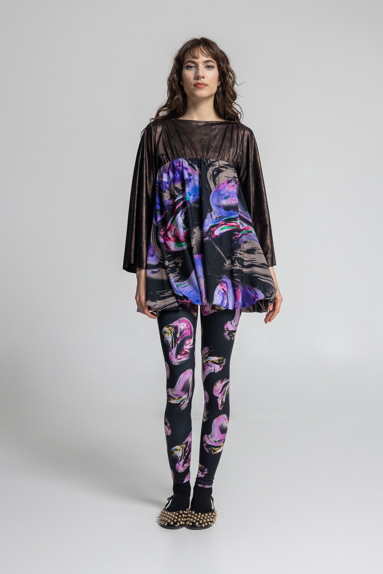 Moire Printed Mini Dress