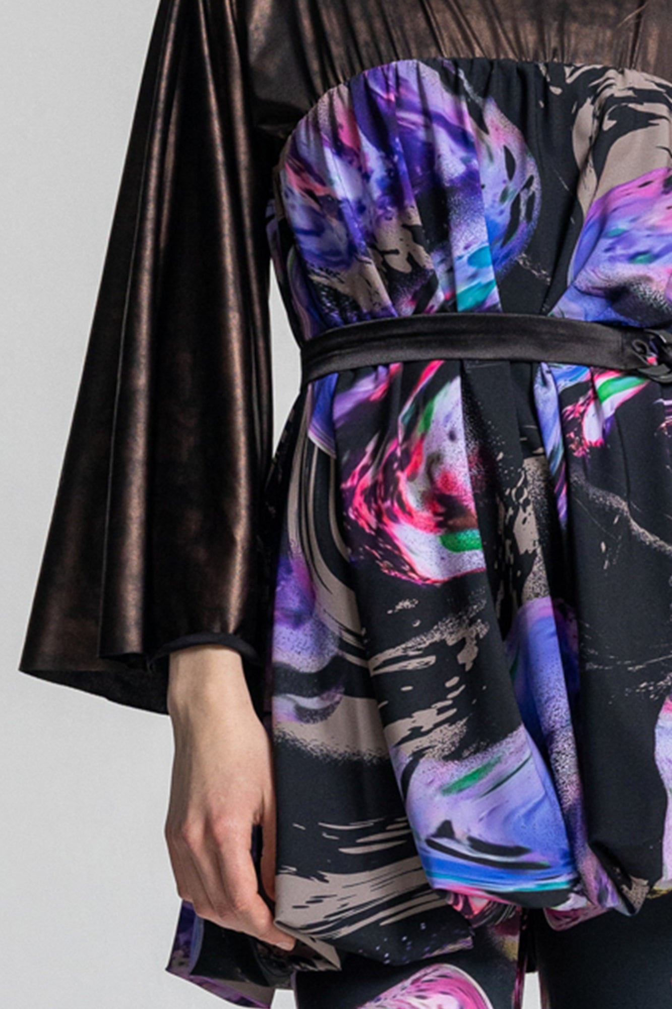 Moire Printed Mini Dress
