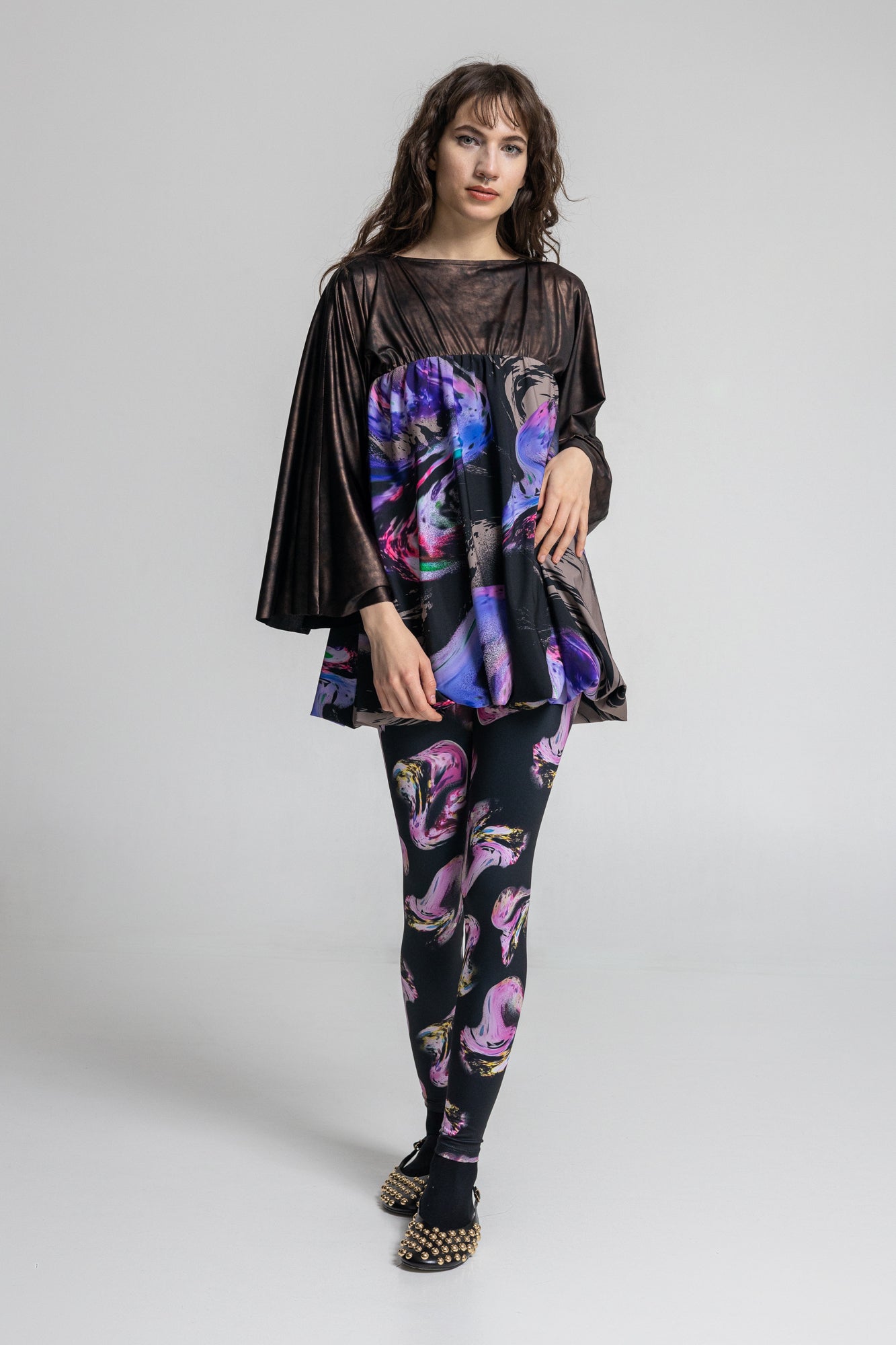 Moire Printed Mini Dress