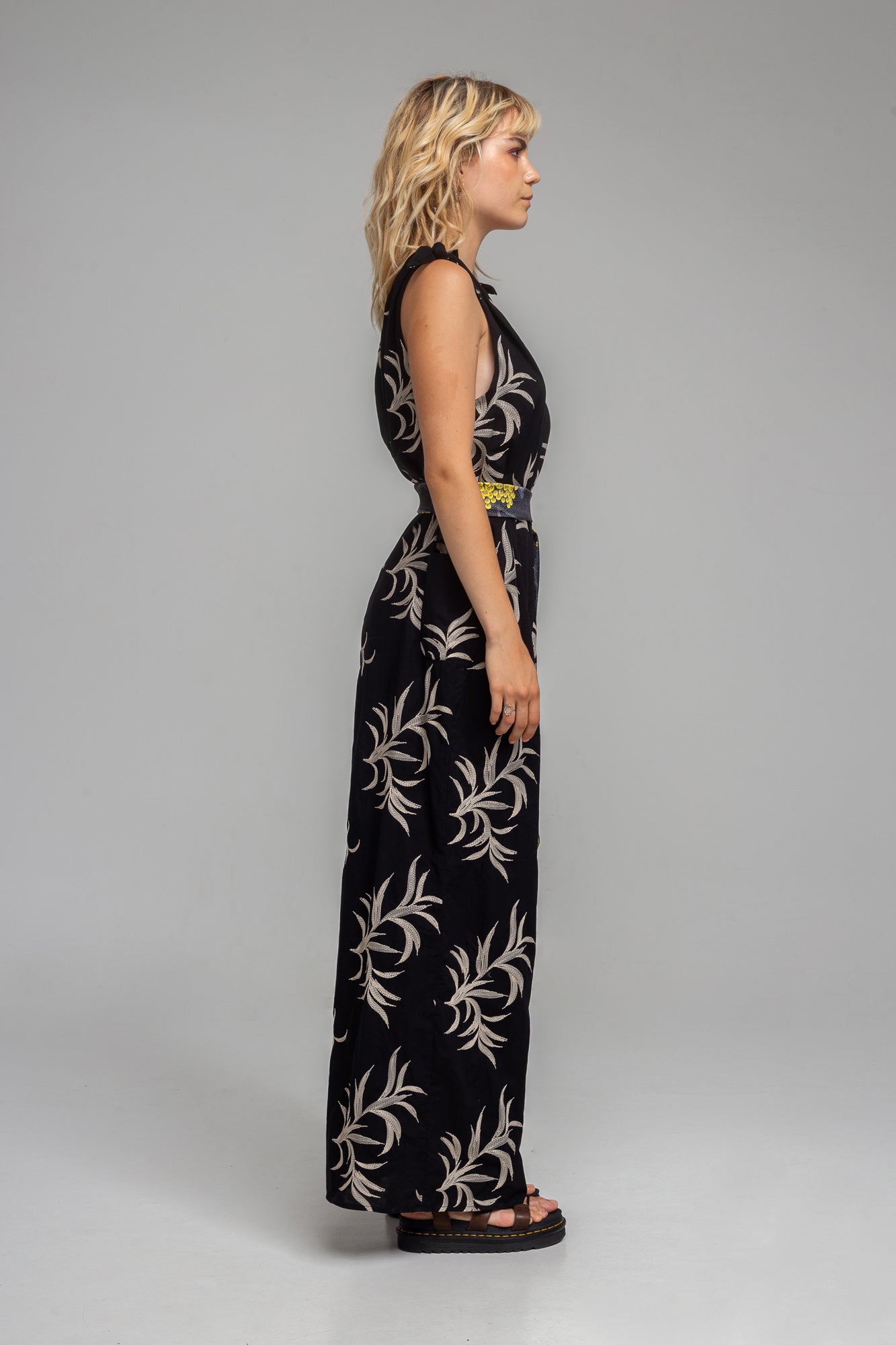 wide palazzo leg jumpsuit with adjustable shoulder strap artista budapest
