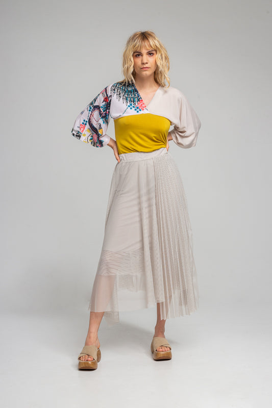 oriental printed kimono style top artista budapest