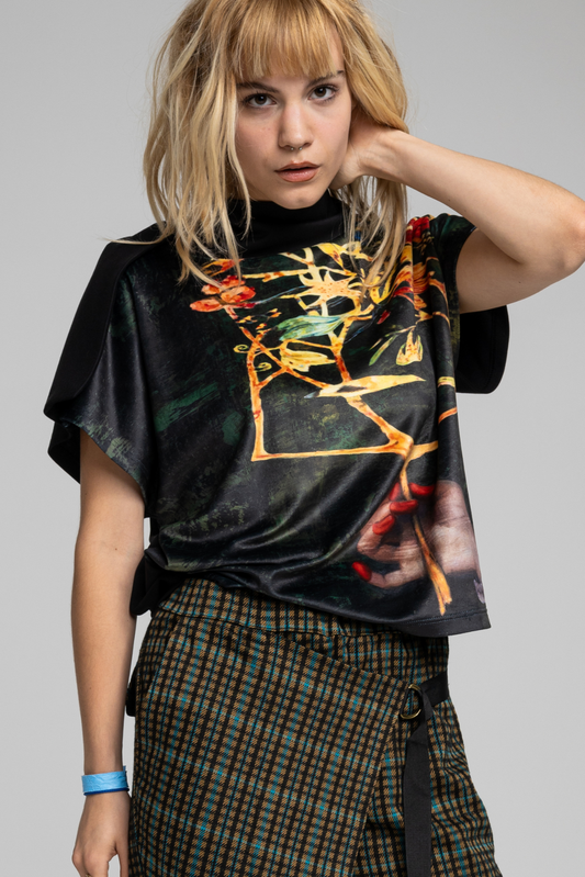 soft elastic velvet top