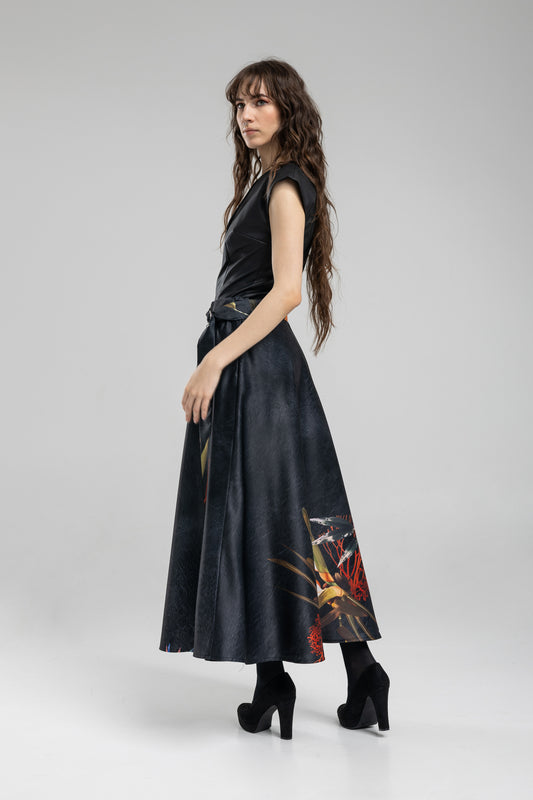 Maxi skirt with feminine a-line silhouette