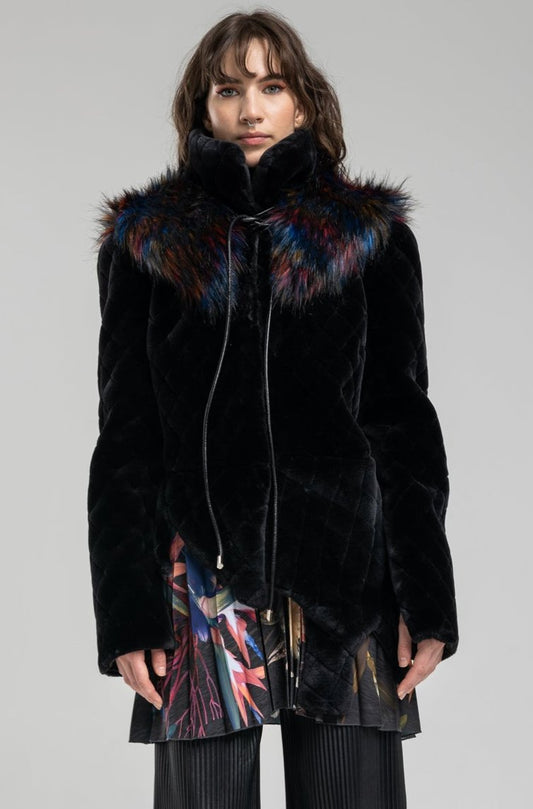 faux fur coat patented design