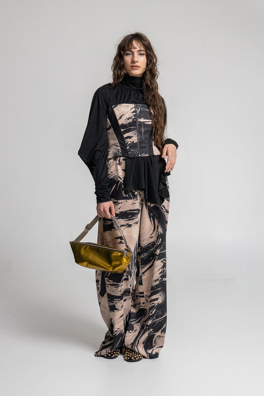 draped turtleneck with asymmetric finish