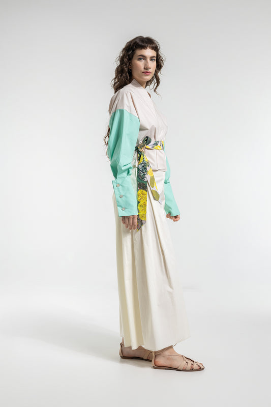 wide leg pants cotton blend fabric