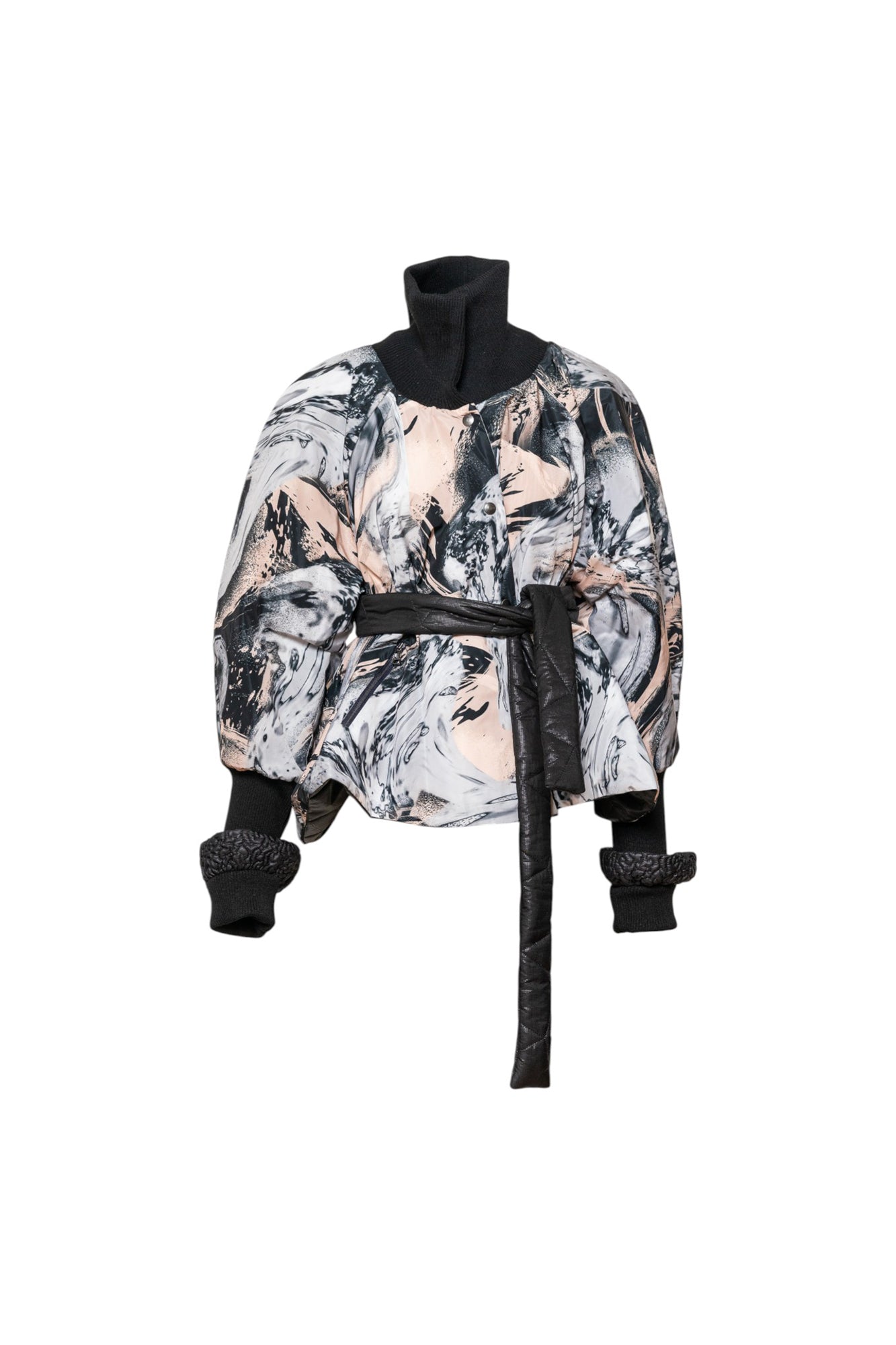 Queeny Peach Puffy Printed Jacket Artista Budapest