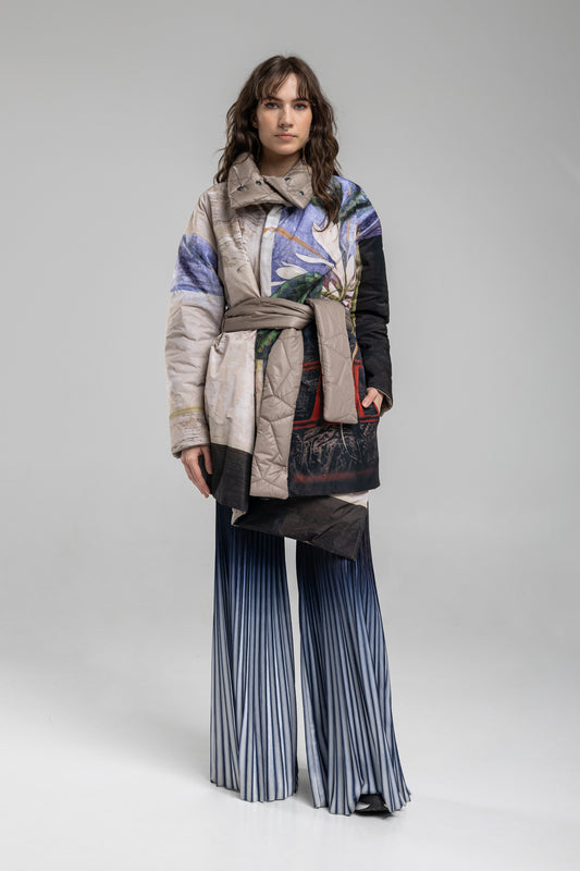 Pleated Pant with trapeze legs