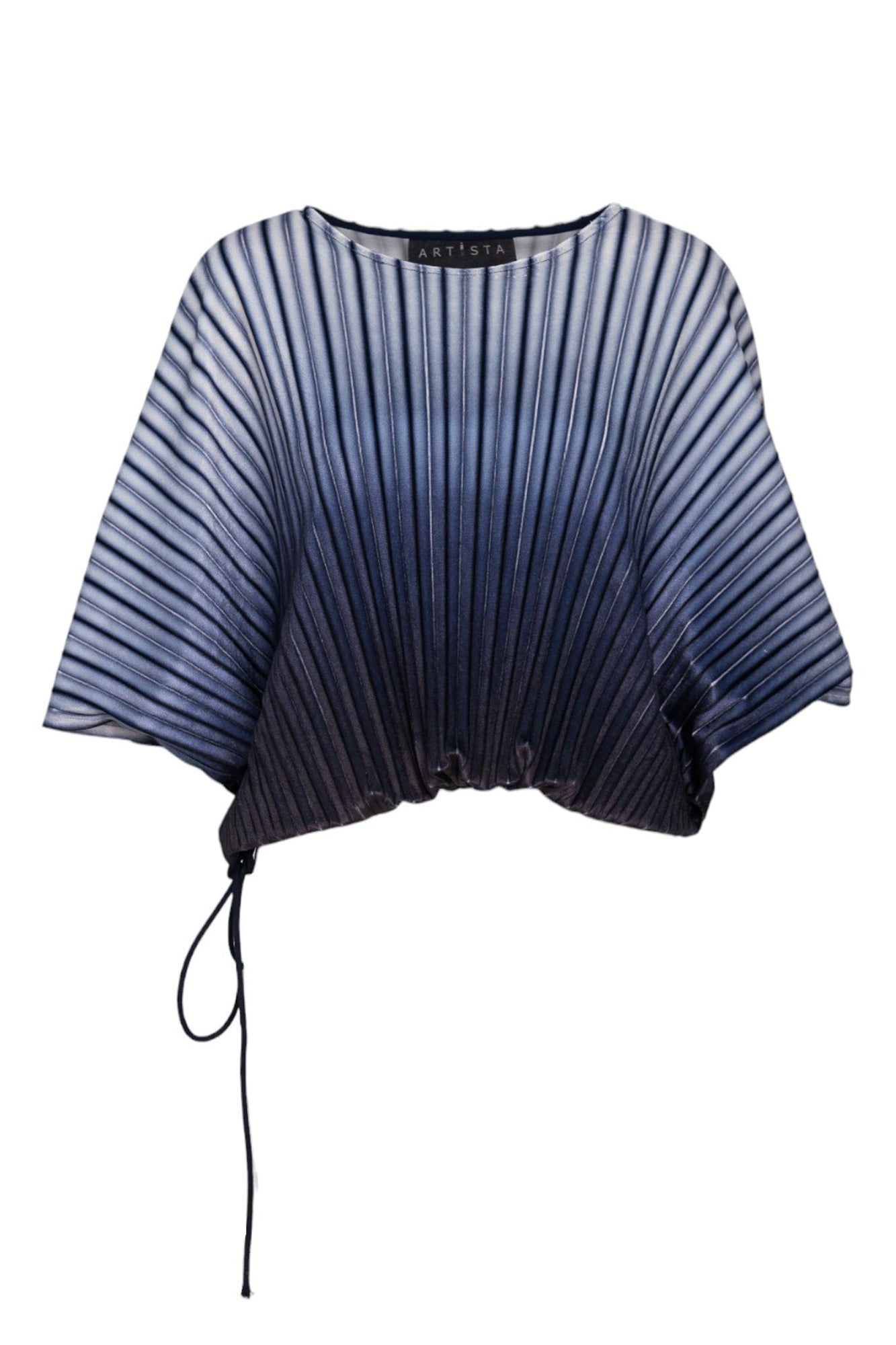 Pleated top with batwing 3/4 sleeves