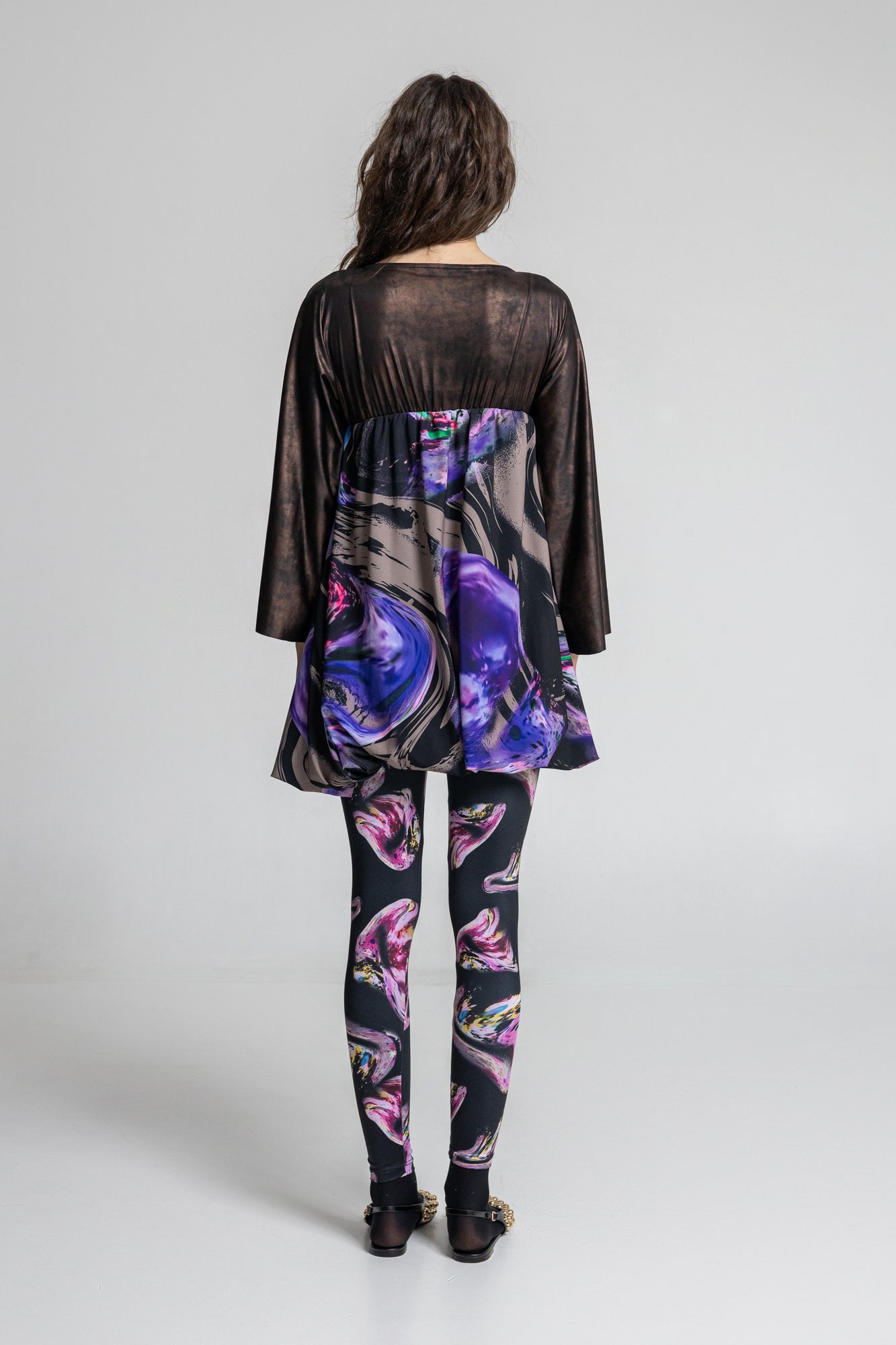 Rose Crystal Printed Elastic Leggings
