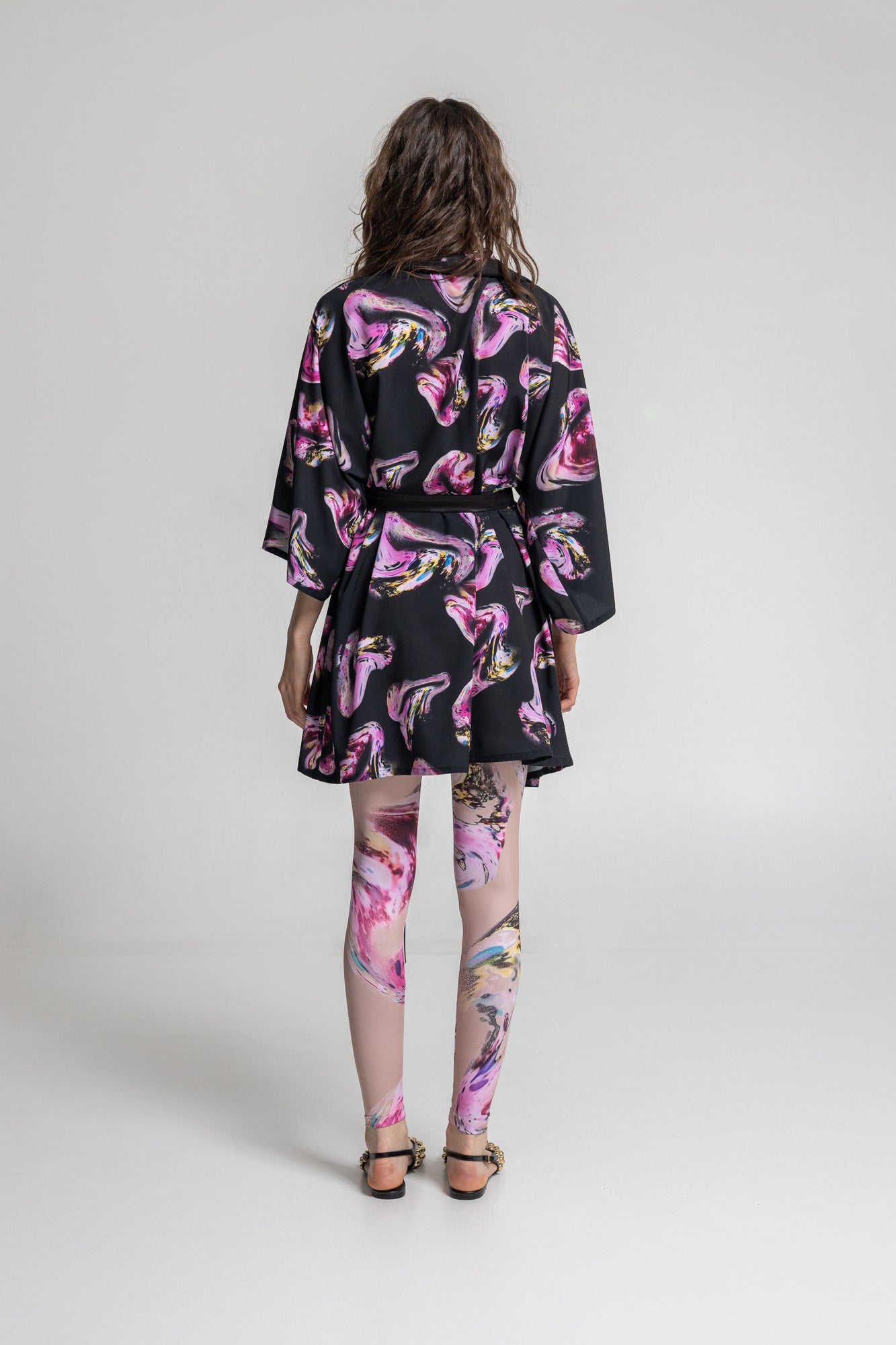 Rose Silky High Neck Mini Dress